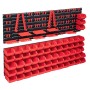 Storage box kit 141 pcs red/black wall panels by , Tool cabinets - Ref: Foro24-150814, Price: 92,99 €, Discount: %