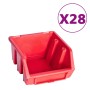 Storage box kit 141 pcs red/black wall panels by , Tool cabinets - Ref: Foro24-150814, Price: 92,99 €, Discount: %