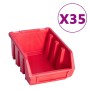 Storage box kit 141 pcs red/black wall panels by , Tool cabinets - Ref: Foro24-150814, Price: 92,99 €, Discount: %