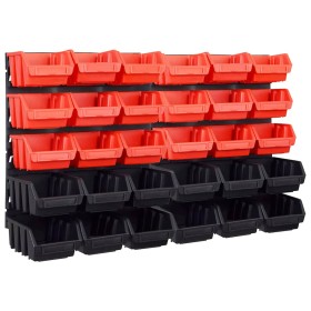 Storage box kit 32 pcs red/black wall panels by , Tool cabinets - Ref: Foro24-146281, Price: 36,99 €, Discount: %