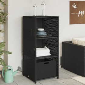 Black PE rattan garden storage cabinet 50x55x115 cm by , Outdoor storage boxes - Ref: Foro24-365547, Price: 107,45 €, Discoun...