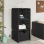 Schwarzer Gartenschrank aus PE-Rattan, 50 x 55 x 115 cm von , Aufbewahrungsboxen für den Außenbereich - Ref: Foro24-365547, P...