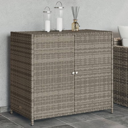 Gray PE rattan garden storage cabinet 83x45x76 cm by , Outdoor storage boxes - Ref: Foro24-365545, Price: 182,78 €, Discount: %