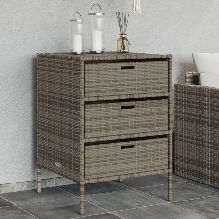 Gartenschrank aus grauem PE-Rattan, 55 x 59 x 80 cm von , Aufbewahrungsboxen für den Außenbereich - Ref: Foro24-365553, Preis...