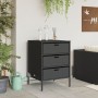 Schwarzer Gartenschrank aus PE-Rattan, 55 x 59 x 80 cm von , Aufbewahrungsboxen für den Außenbereich - Ref: Foro24-365551, Pr...