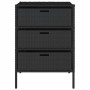 Black PE rattan garden storage cabinet 55x59x80 cm by , Outdoor storage boxes - Ref: Foro24-365551, Price: 151,99 €, Discount: %