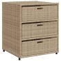 Beige PE rattan garden storage cabinet 55x59x69 cm by , Outdoor storage boxes - Ref: Foro24-365558, Price: 199,99 €, Discount: %