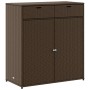 Brown PE rattan garden storage cabinet 105x55x113 cm by , Outdoor storage boxes - Ref: Foro24-365564, Price: 220,00 €, Discou...