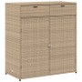 Beige PE rattan garden storage cabinet 105x55x113 cm by , Outdoor storage boxes - Ref: Foro24-365566, Price: 219,30 €, Discou...