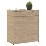 Beige PE rattan garden storage cabinet 105x55x113 cm by , Outdoor storage boxes - Ref: Foro24-365566, Price: 219,30 €, Discou...