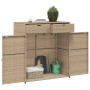 Beige PE rattan garden storage cabinet 105x55x113 cm by , Outdoor storage boxes - Ref: Foro24-365566, Price: 219,30 €, Discou...