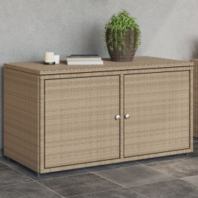 Armario de almacenaje de jardín ratán PE beige 110x55x60,5 cm de , Cajas de almacenaje para exteriores - Ref: Foro24-365570, ...