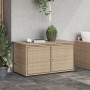 Beige PE rattan garden storage cabinet 110x55x60.5 cm by , Outdoor storage boxes - Ref: Foro24-365570, Price: 164,98 €, Disco...