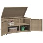 Beige PE rattan garden storage cabinet 110x55x60.5 cm by , Outdoor storage boxes - Ref: Foro24-365570, Price: 164,98 €, Disco...