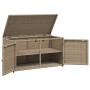 Beige PE rattan garden storage cabinet 110x55x60.5 cm by , Outdoor storage boxes - Ref: Foro24-365570, Price: 164,98 €, Disco...