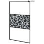 Frosted glass shower screen with black stone design 115x195 cm by , Shower walls and screens - Ref: Foro24-151883, Price: 209...