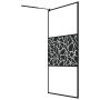 Frosted glass shower screen with black stone design 115x195 cm by , Shower walls and screens - Ref: Foro24-151883, Price: 209...