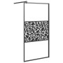 Frosted glass shower screen with black stone design 100x195 cm by , Shower walls and screens - Ref: Foro24-151882, Price: 193...