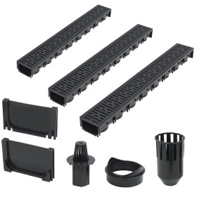 3 plastic drainage channels, 3 meters each by , Drains - Ref: Foro24-142878, Price: 64,99 €, Discount: %