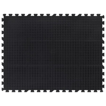 Black rubber floor tile 12 mm 90x120 cm by , Gym equipment mats - Ref: Foro24-155672, Price: 41,10 €, Discount: %