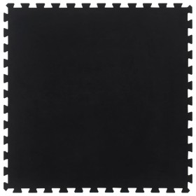 Black rubber floor tile 12 mm 100x100 cm by , Gym equipment mats - Ref: Foro24-155673, Price: 48,29 €, Discount: %