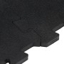 Black rubber floor tile 12 mm 100x100 cm by , Gym equipment mats - Ref: Foro24-155673, Price: 49,97 €, Discount: %