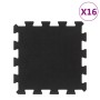 Rubber floor tiles 16 units black 16 mm 30x30 cm by , Gym equipment mats - Ref: Foro24-155671, Price: 52,34 €, Discount: %