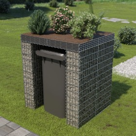 Gabion wall for steel garbage container 110x100x130cm by , Waste container supports - Ref: Foro24-143608, Price: 223,99 €, Di...