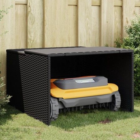 Black synthetic rattan lawnmower robot shed 86x90x52/57cm by , Lawn Mower Covers - Ref: Foro24-365404, Price: 118,99 €, Disco...