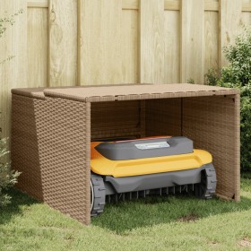 Synthetic beige rattan lawn mower robot shed 86x90x52/57cm by , Lawn Mower Covers - Ref: Foro24-365407, Price: 129,99 €, Disc...