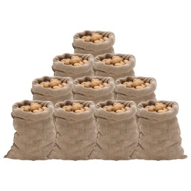 Jute bags 10 units 60x105 cm 100% jute 220 g/m² by , Suitcases and travel bags - Ref: Foro24-155778, Price: 40,03 €, Discount: %