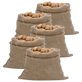 Jutebeutel 5 Stück 100x110 cm 100 % Jute 220 g/m² von , Koffer und Reisetaschen - Ref: Foro24-155781, Preis: 28,70 €, Rabatt: %