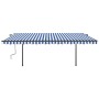 Automatic awning with LED wind sensor blue and white 5x3 m by vidaXL, Awnings - Ref: Foro24-3070191, Price: 739,99 €, Discoun...