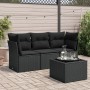 4-piece garden sofa set with black synthetic rattan cushions by , Garden sets - Ref: Foro24-3249054, Price: 275,31 €, Discoun...