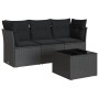 4-piece garden sofa set with black synthetic rattan cushions by , Garden sets - Ref: Foro24-3249054, Price: 275,31 €, Discoun...