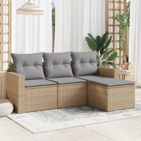 Garden sofa set with 4-piece synthetic rattan beige cushions by , Garden sets - Ref: Foro24-3218859, Price: 270,76 €, Discoun...