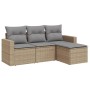 Garden sofa set with 4-piece synthetic rattan beige cushions by , Garden sets - Ref: Foro24-3218859, Price: 256,25 €, Discoun...