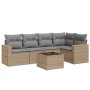 Garden sofa set with 6-piece synthetic rattan beige cushions by , Garden sets - Ref: Foro24-3218929, Price: 420,26 €, Discoun...