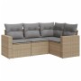 Garden sofa set with 4-piece synthetic rattan beige cushions by , Garden sets - Ref: Foro24-3218899, Price: 287,86 €, Discoun...