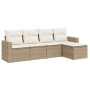 Gartensofa-Set mit Kissen, 5-teilig, beiges synthetisches Rattan von , Gartensets - Ref: Foro24-3218878, Preis: 367,40 €, Rab...