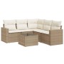 Gartensofa-Set mit Kissen, 6-teilig, beiges synthetisches Rattan von , Gartensets - Ref: Foro24-3218948, Preis: 516,95 €, Rab...