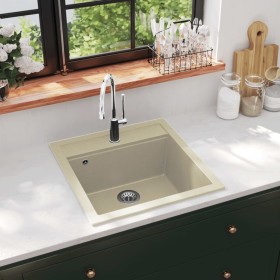 Granite kitchen sink with a beige bowl by vidaXL, Sinks - Ref: Foro24-144856, Price: 156,56 €, Discount: %