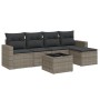 6-piece garden furniture set with gray synthetic rattan cushions by , Garden sets - Ref: Foro24-3218890, Price: 371,20 €, Dis...