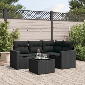 5-piece garden furniture set with black synthetic rattan cushions by , Modular outdoor sofas - Ref: Foro24-3251252, Price: 39...