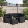 5-teiliges Gartenmöbel-Set und Kissen aus synthetischem Rattan schwarz von , Modulare Sofas für den Außenbereich - Ref: Foro2...