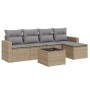 Gartensofa-Set mit Kissen, 6-teilig, beiges synthetisches Rattan von , Gartensets - Ref: Foro24-3218889, Preis: 380,65 €, Rab...