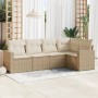 Gartensofa-Set mit Kissen, 5-teilig, beiges synthetisches Rattan von , Gartensets - Ref: Foro24-3218918, Preis: 454,96 €, Rab...