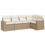 Gartensofa-Set mit Kissen, 5-teilig, beiges synthetisches Rattan von , Gartensets - Ref: Foro24-3218918, Preis: 454,96 €, Rab...