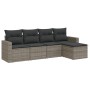 Garden sofa set with cushions 5 pieces gray synthetic rattan by , Garden sets - Ref: Foro24-3218880, Price: 311,83 €, Discoun...