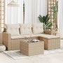 Garden sofa set with cushions 5 pieces beige synthetic rattan by , Garden sets - Ref: Foro24-3218868, Price: 366,53 €, Discou...